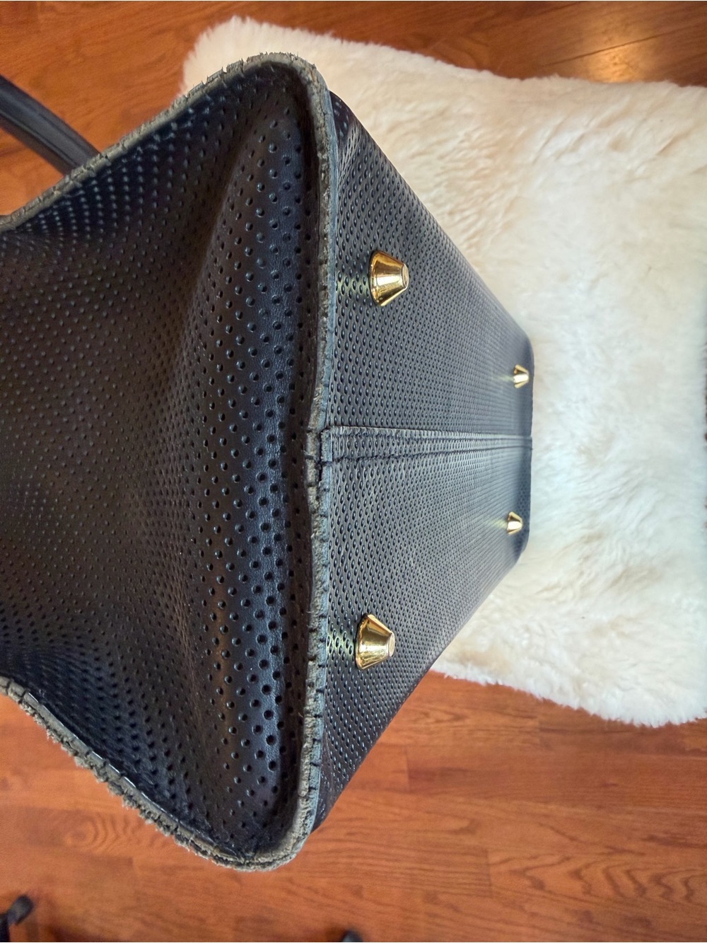 Clare V. Simple Tote Bag-black Perf - Picture 10 of 14